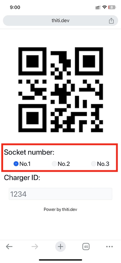 Generate QR code for EV Station PluZ
