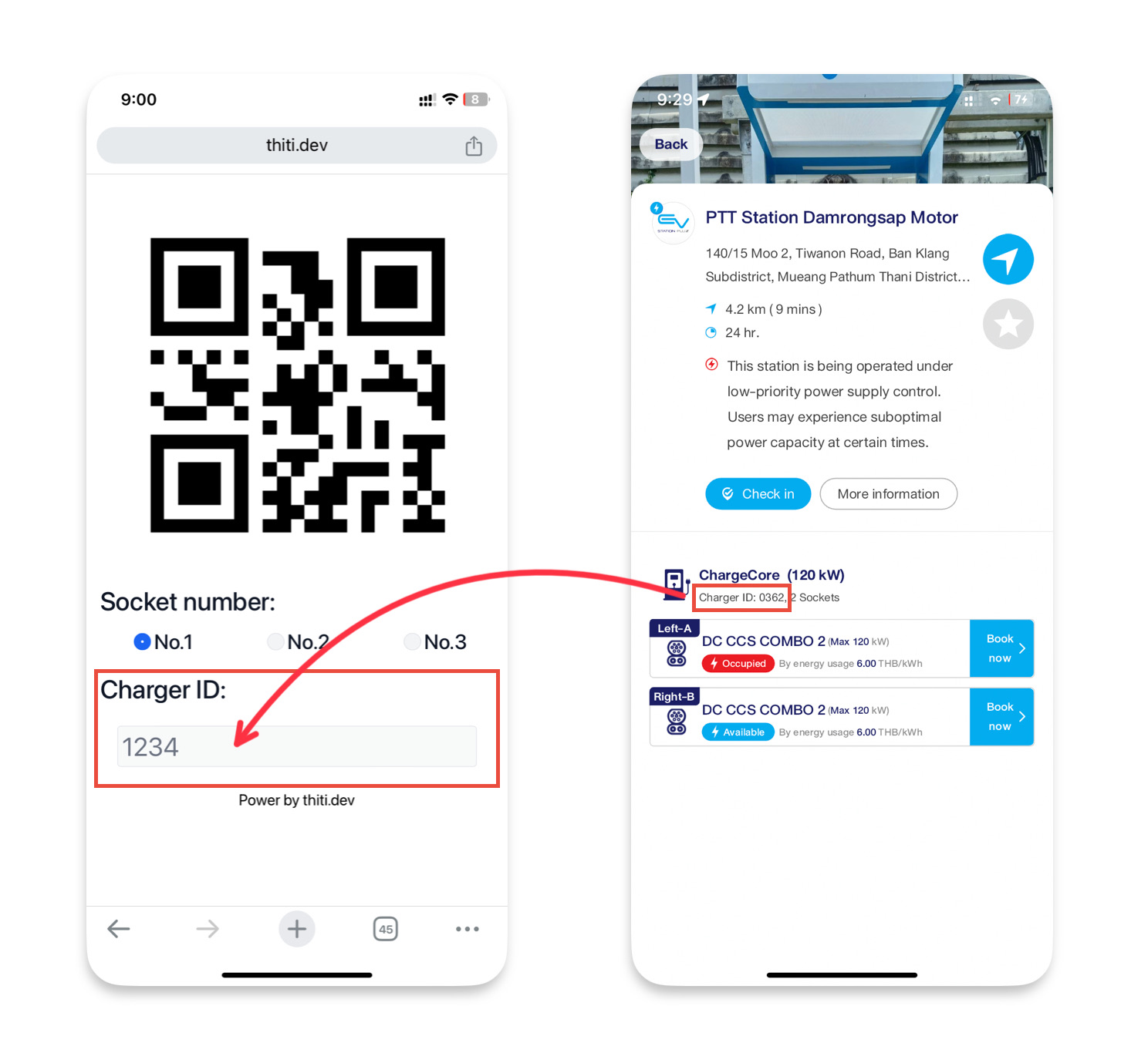 Generate QR code for EV Station PluZ