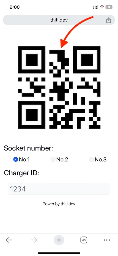 Generate QR code for EV Station PluZ